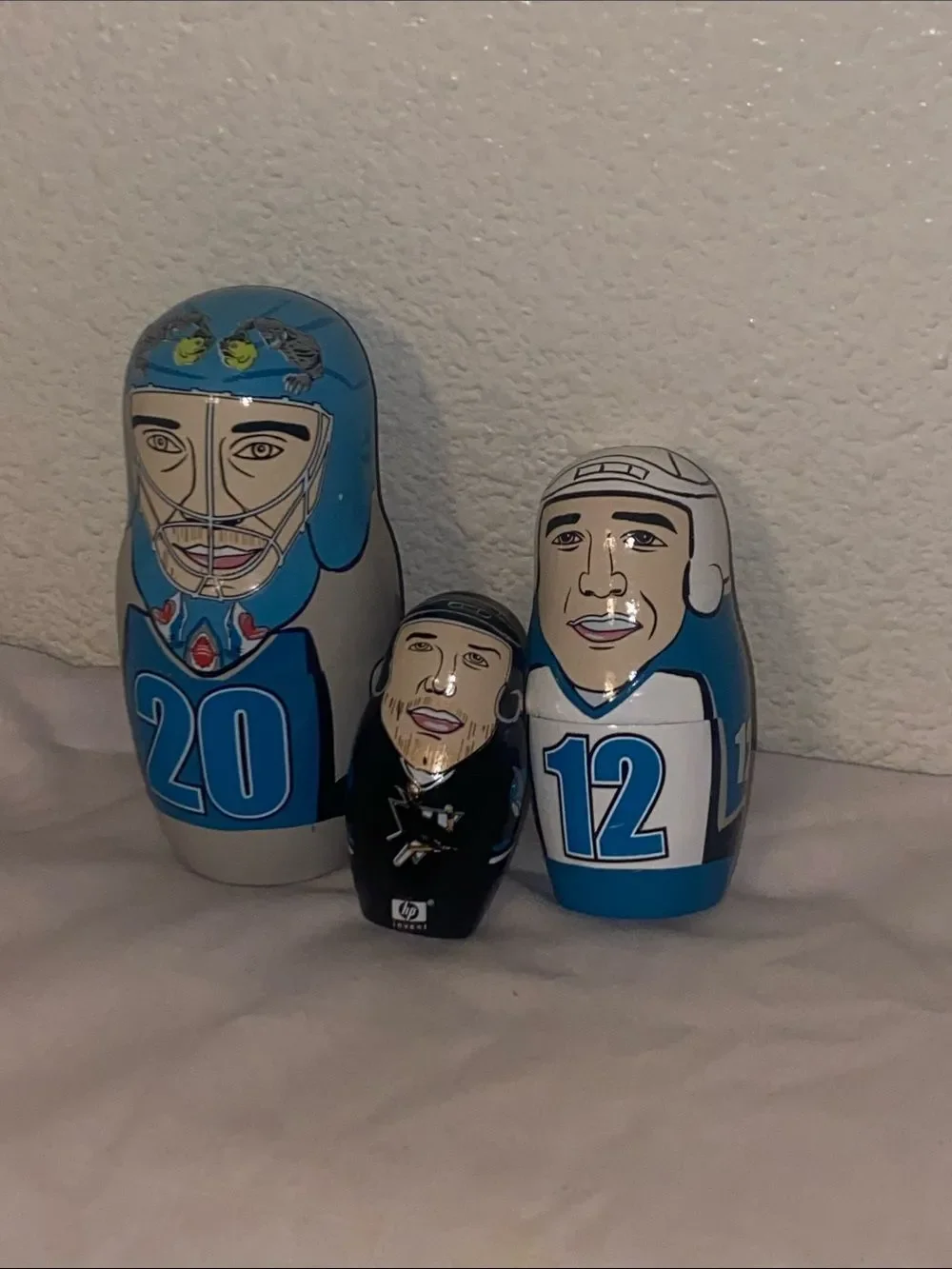 HP Branded Blue and Gray Collectible Nesting Doll